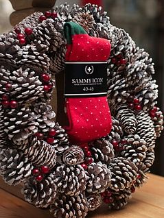 Веселые красные носки унисекс "Rudolf" Sammy Icon